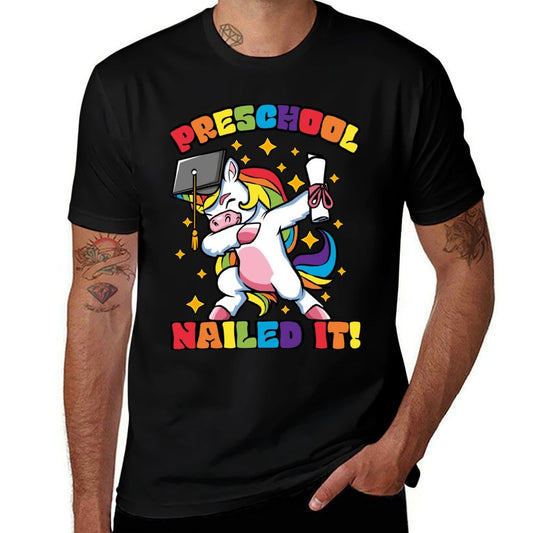 Preschool Graduation Dabbing Unicorn Class Nailed It Kids  Tagless Design T-Shirt