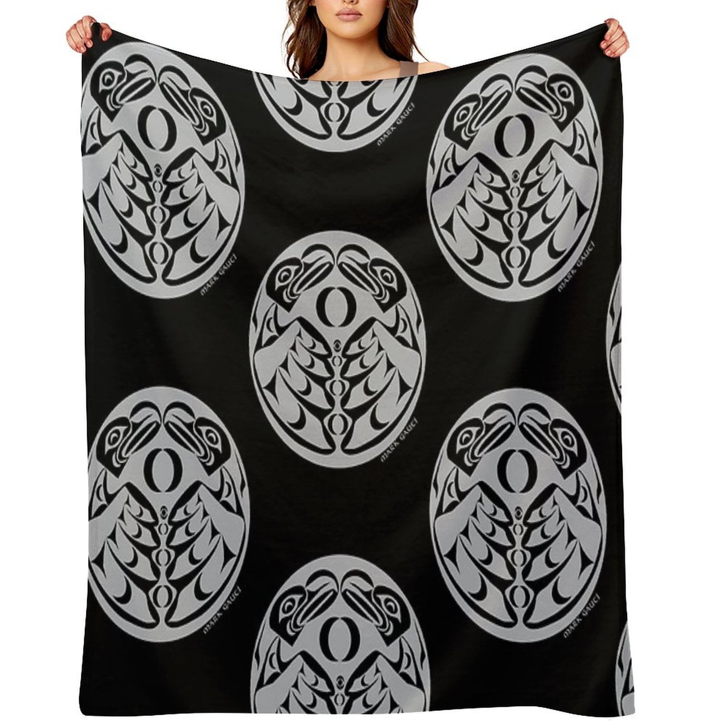 Coast Salish Eagle Multi-functional Throw Blanket