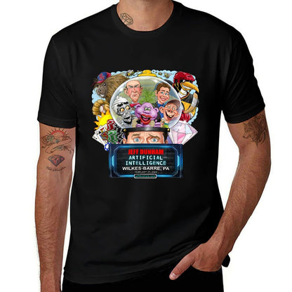 Jeff Dunham Unisex-Adults Black Cartoon Modern Graphic Crew Neck - Small - Wilkes-Barre, PA  High-quality Stitching T-Shirt