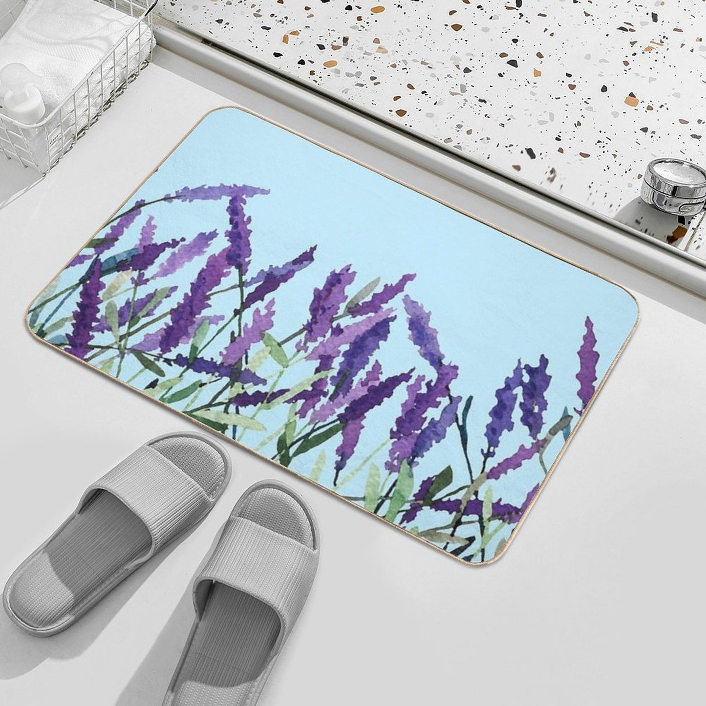 Violet Lavender  Non-Slip Bath Mat