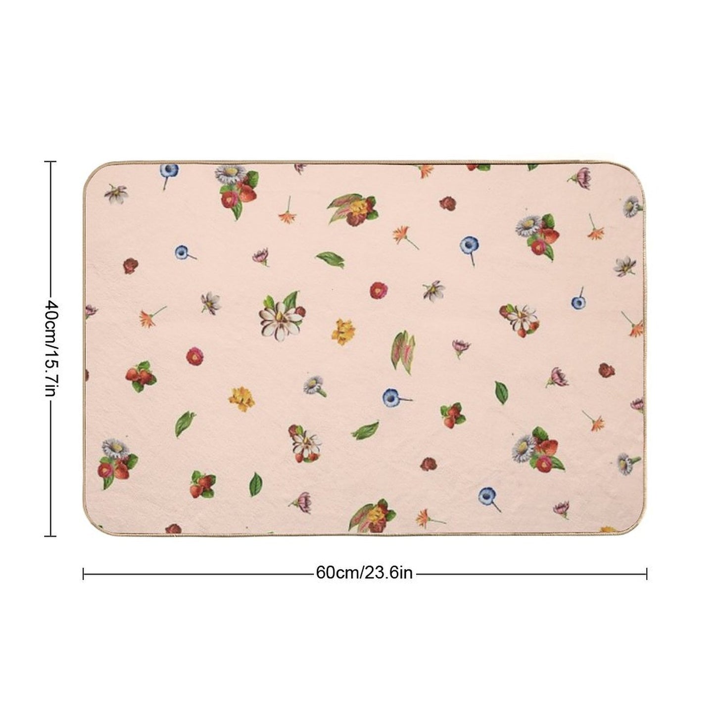 Botanical Pink Ice Cream  Stain-Proof Bath Mat