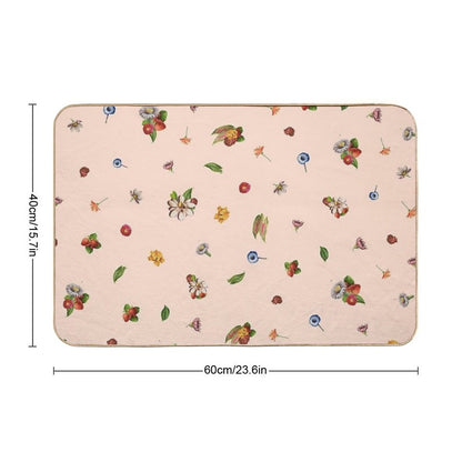 Botanical Pink Ice Cream  Stain-Proof Bath Mat