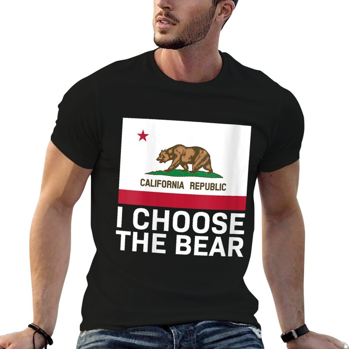 Womens California I Choose The Bear  Tagless Design T-Shirt
