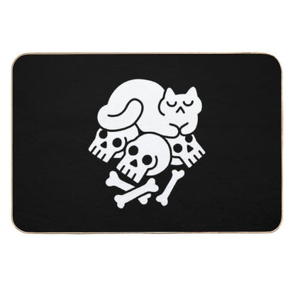 Catnap on A Pile of Bones  Absorbent Bath Mat