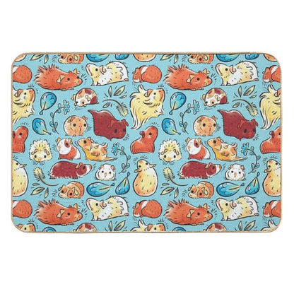 Guinea Pig Huddle In Blue  Long-Lasting Bath Mat