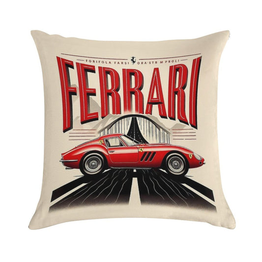 Vintage Ferrari Design Soft Luxury Feel Throw Pillow