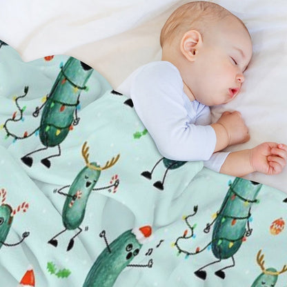 Holiday Pickle Party! Quick-dry Throw Blanket