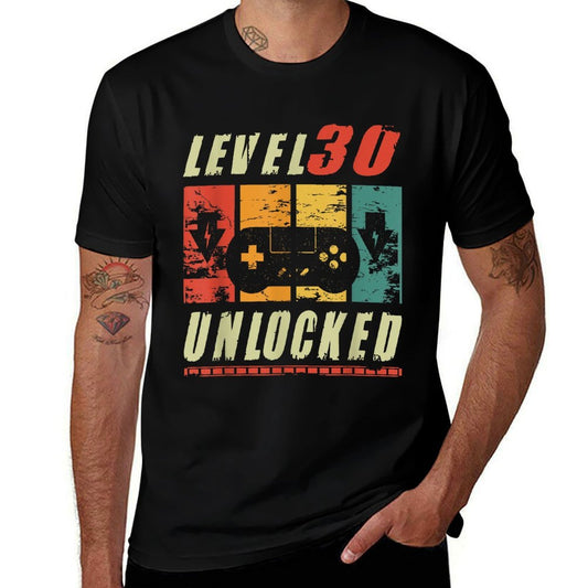 30th Birthday Man Level 30 Unlocked 30th Birthday  Graphic-printed T-Shirt
