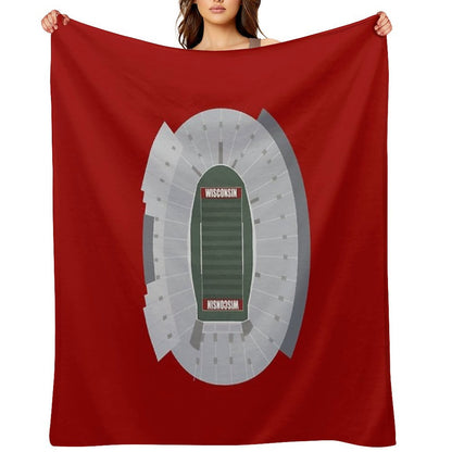 Camp Randall Stadium, University of Wisconsin, Badgers Football Comfort Throw Blanket