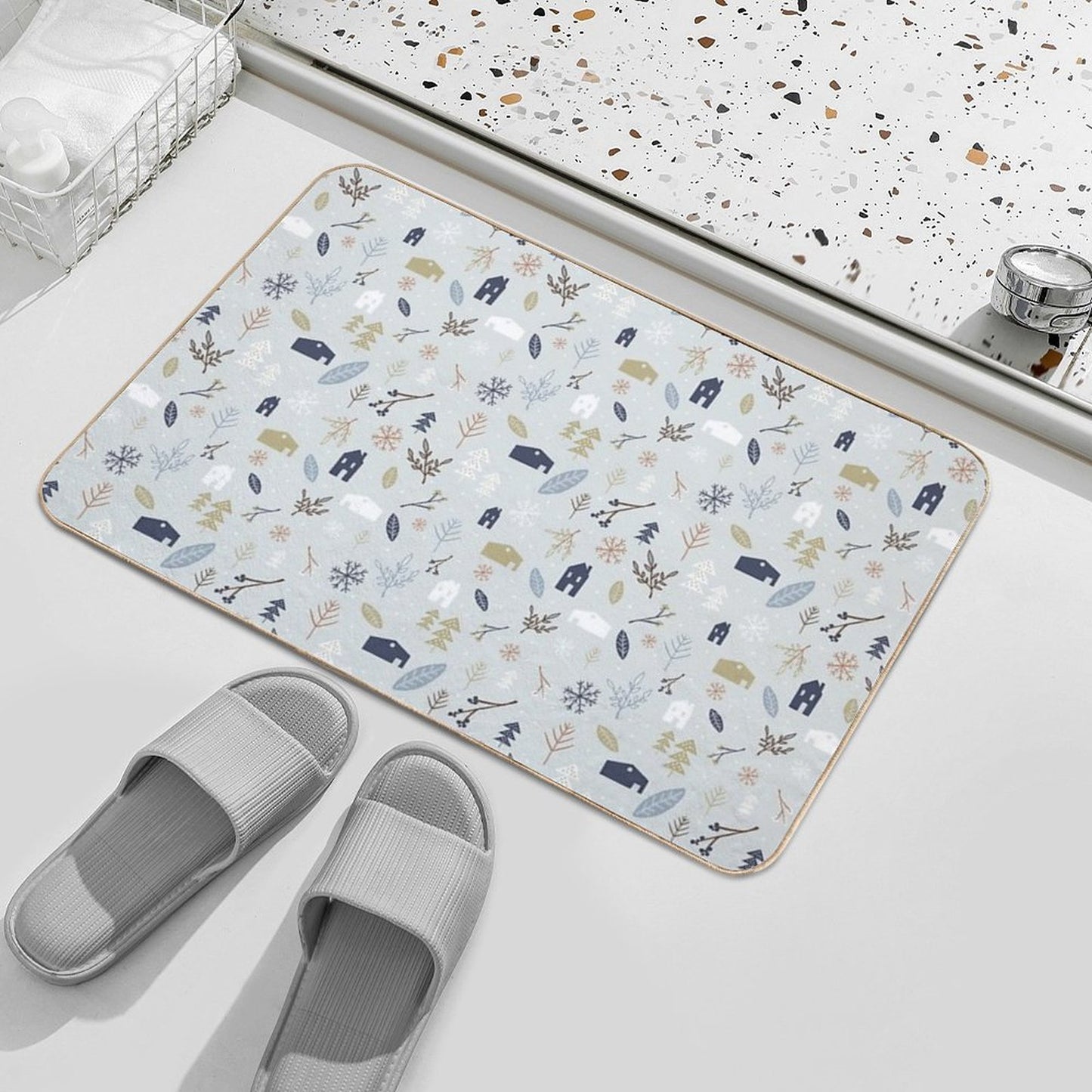 Winter Village  Dirt-Trapping Bath Mat