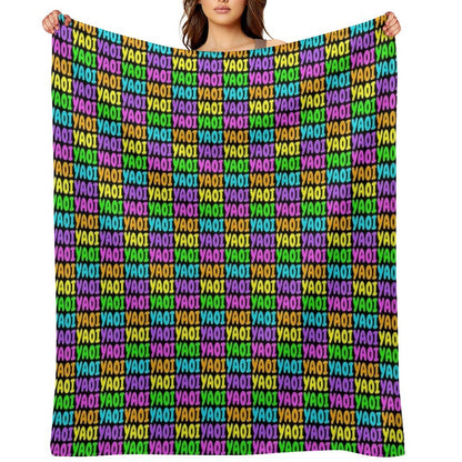 NEON RAINBOW YAOI Eco-conscious Throw Blanket