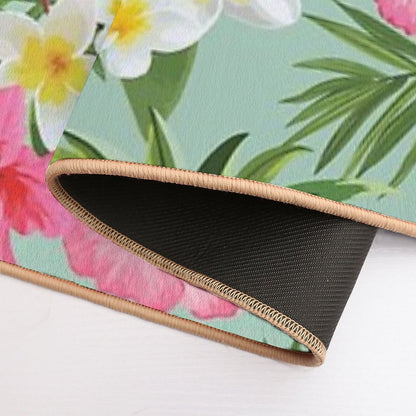 Hawaiian Pineapple And Tropical Flowers  Repositionable Bath Mat