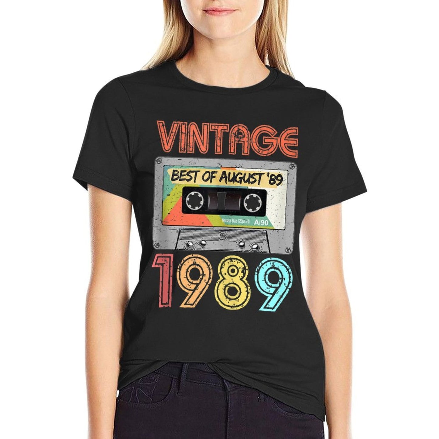 August 1989 30th Birthday  Mens Womens Vintage 1989  Relaxed-fit T-Shirt