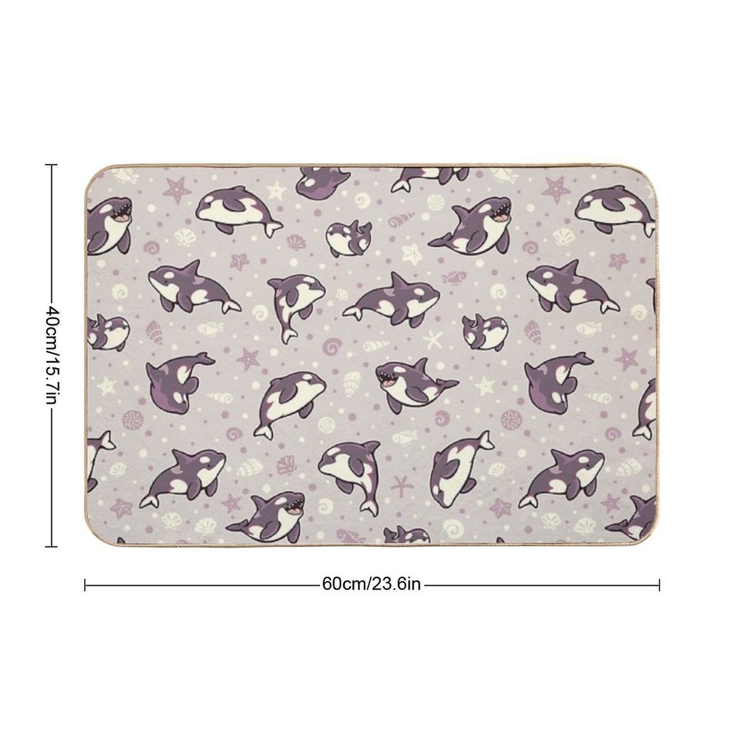 Jelly Bean Orcas  Easy Maintenance Bath Mat