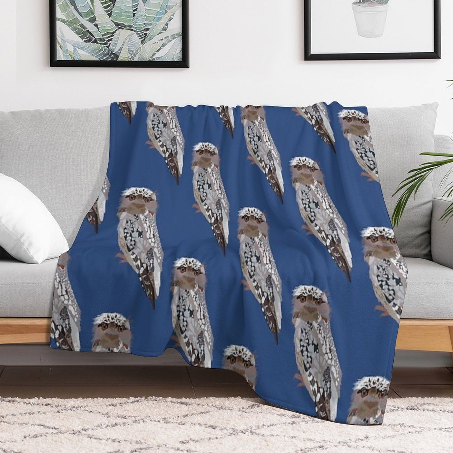 T Is for Tawny Frogmouth ,Frogmouth The Mysterious Nocturnal Bird with A Wide Beak Wrinkle-free Throw Blanket