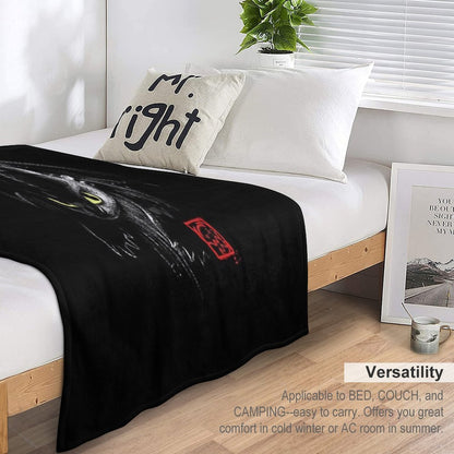 Fury Ink - Fantasy Black Dragon - Animation Movie Compact Throw Blanket