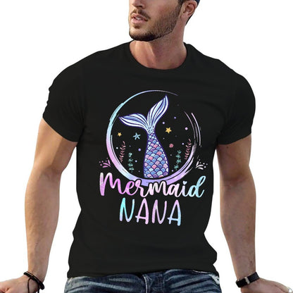 Womens Mermaid Nana Birthday Mermaid Girl Beach Mermaid Tail  Versatile T-Shirt