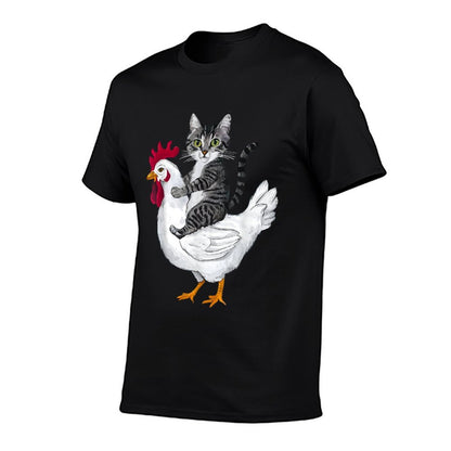 Funny Cat on A Chicken Lover  Soft T-Shirt