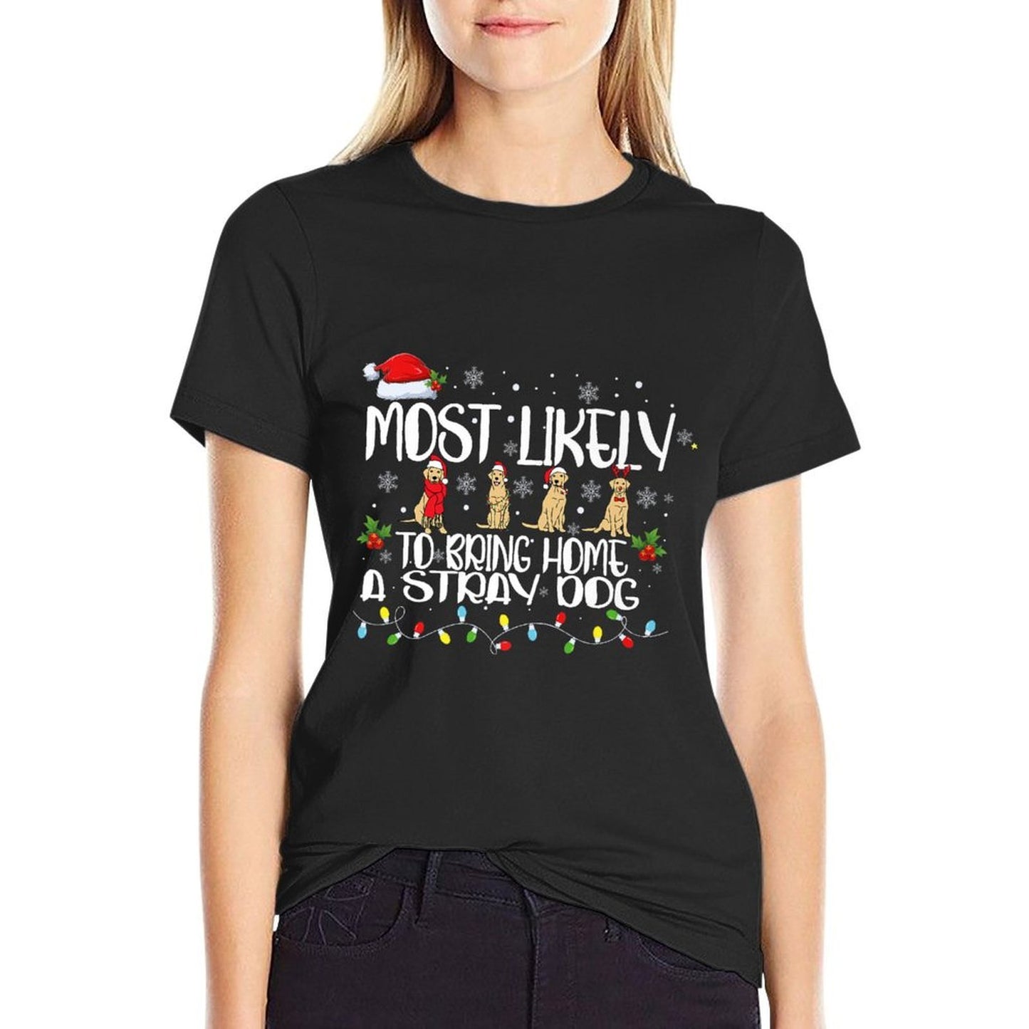 Most Likely To Bring Home A Stray Dog Matching Christmas Premium  Odor-resistant T-Shirt