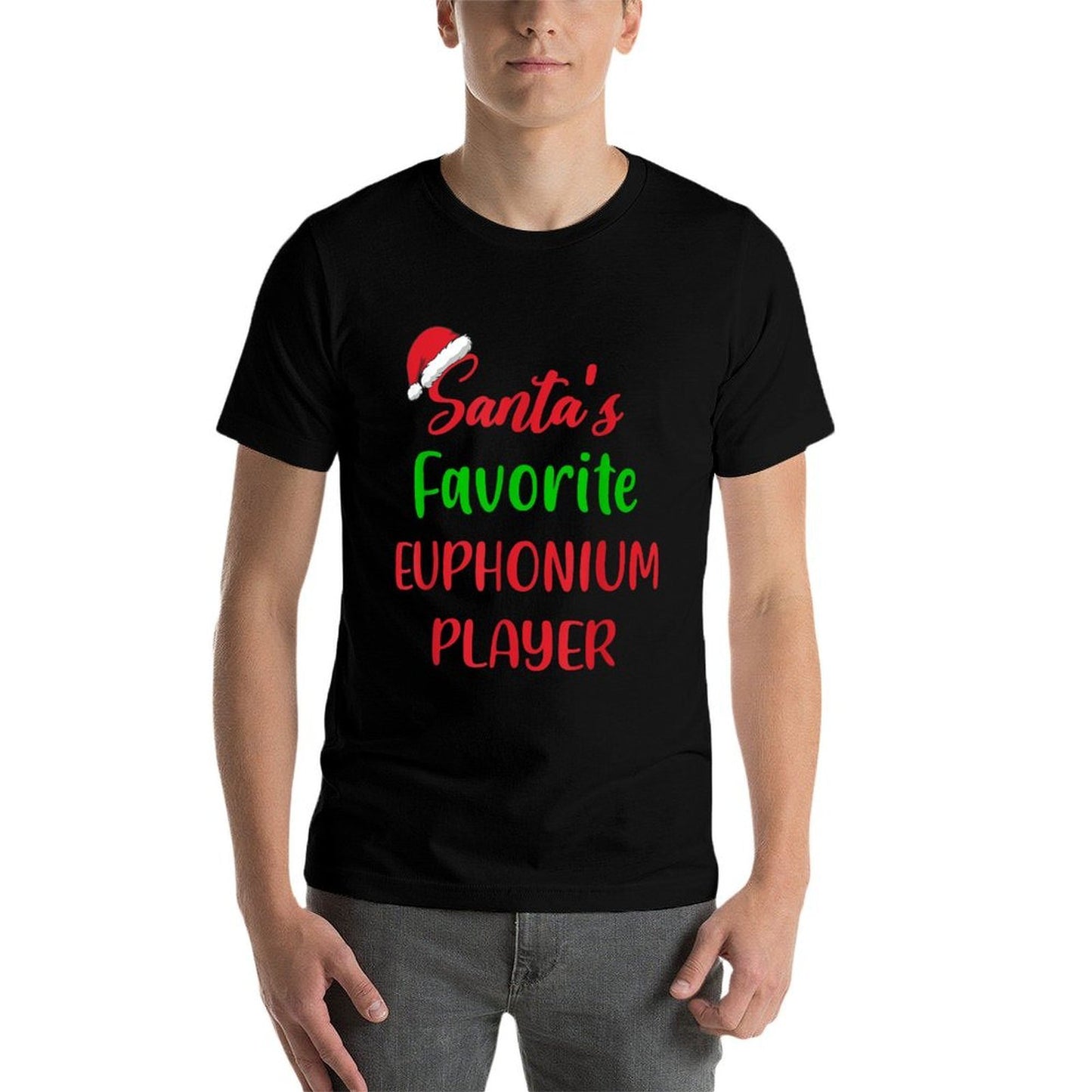 Santas Favorite Euphonium Player Gift Euphonium Christmas  Polyester Blend T-Shirt