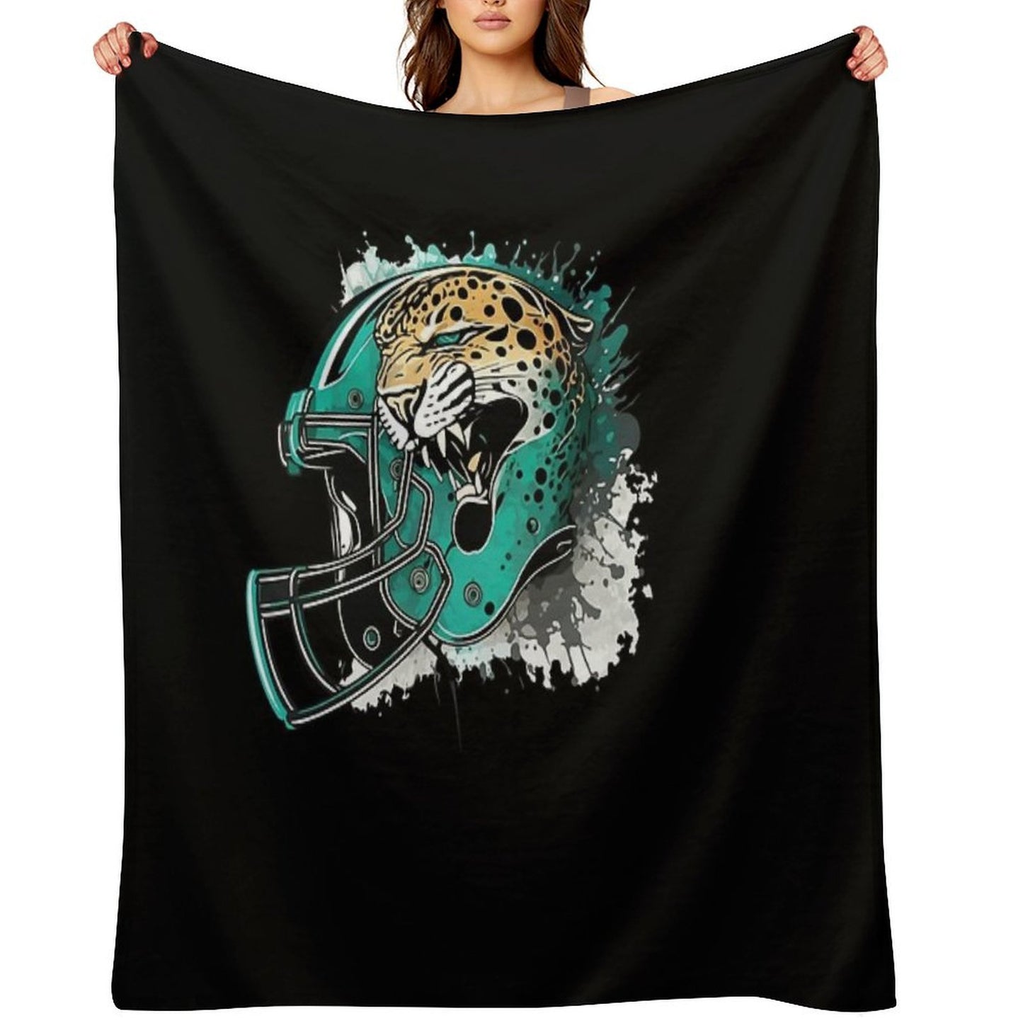 Jacksonville Jaguars Helmet Premium Throw Blanket