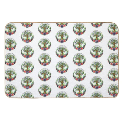 Green Trees And Flowers Eco Design  Stain-Proof Bath Mat