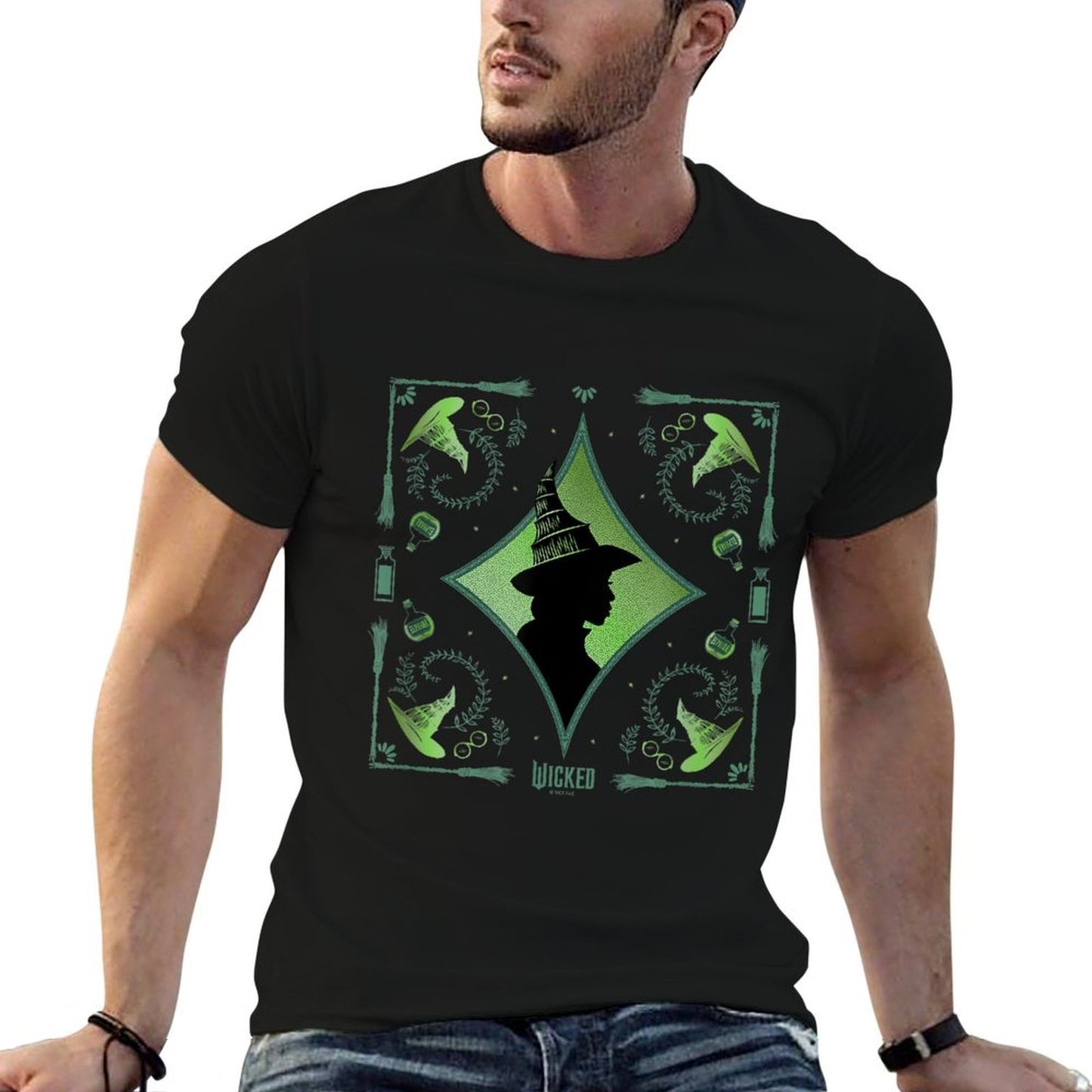 Wicked Elphaba Enchanted Brooms Silhouette  Durable T-Shirt