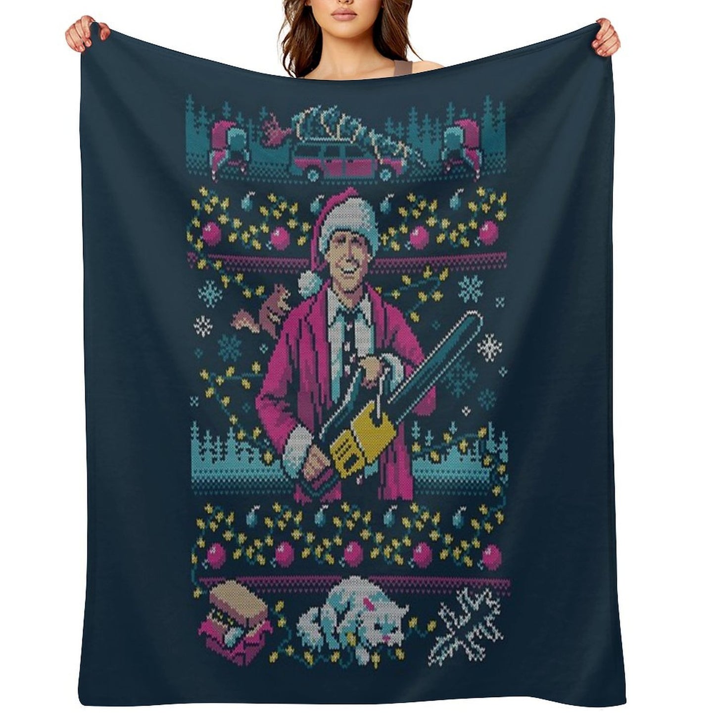 Hap, Hap, Happiest Sweater This Side of The Nuthouse Versatility Throw Blanket