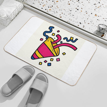 Party Pop – Colorful Confetti Design by Efi  Easy To Clean Bath Mat