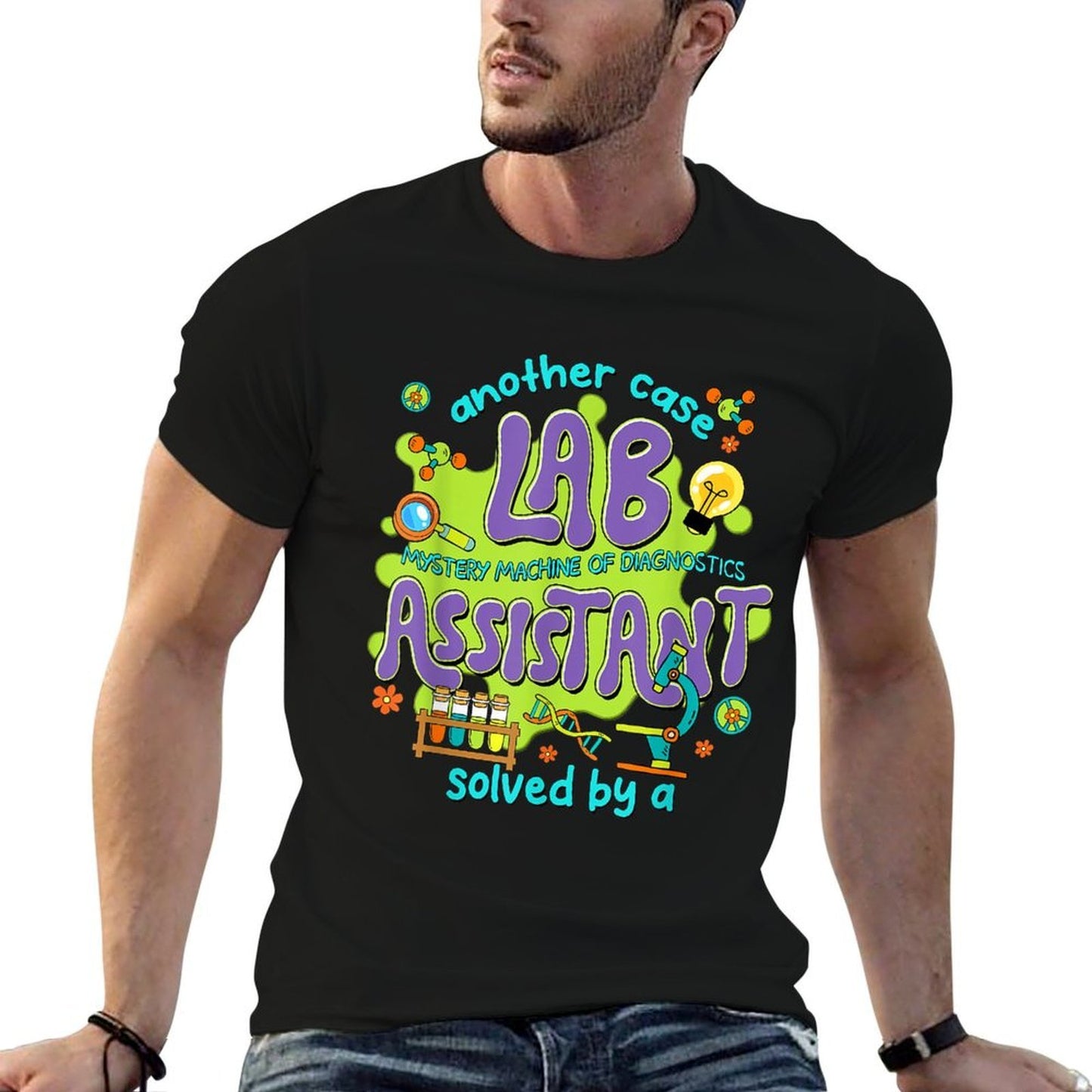 Women Lab Assistant Lab Week 2025 Vintage Mystery Machine  Eco-friendly Material T-Shirt