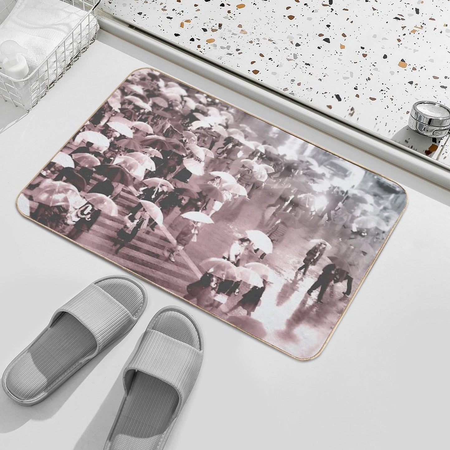 Rainy Day in Shibuya  Toxin-Free Bath Mat