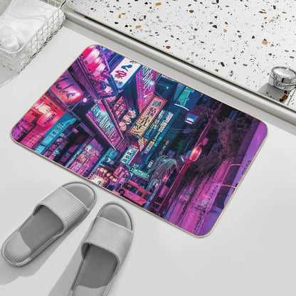 Magic of Cyberpunk Japan  Easy Maintenance Bath Mat