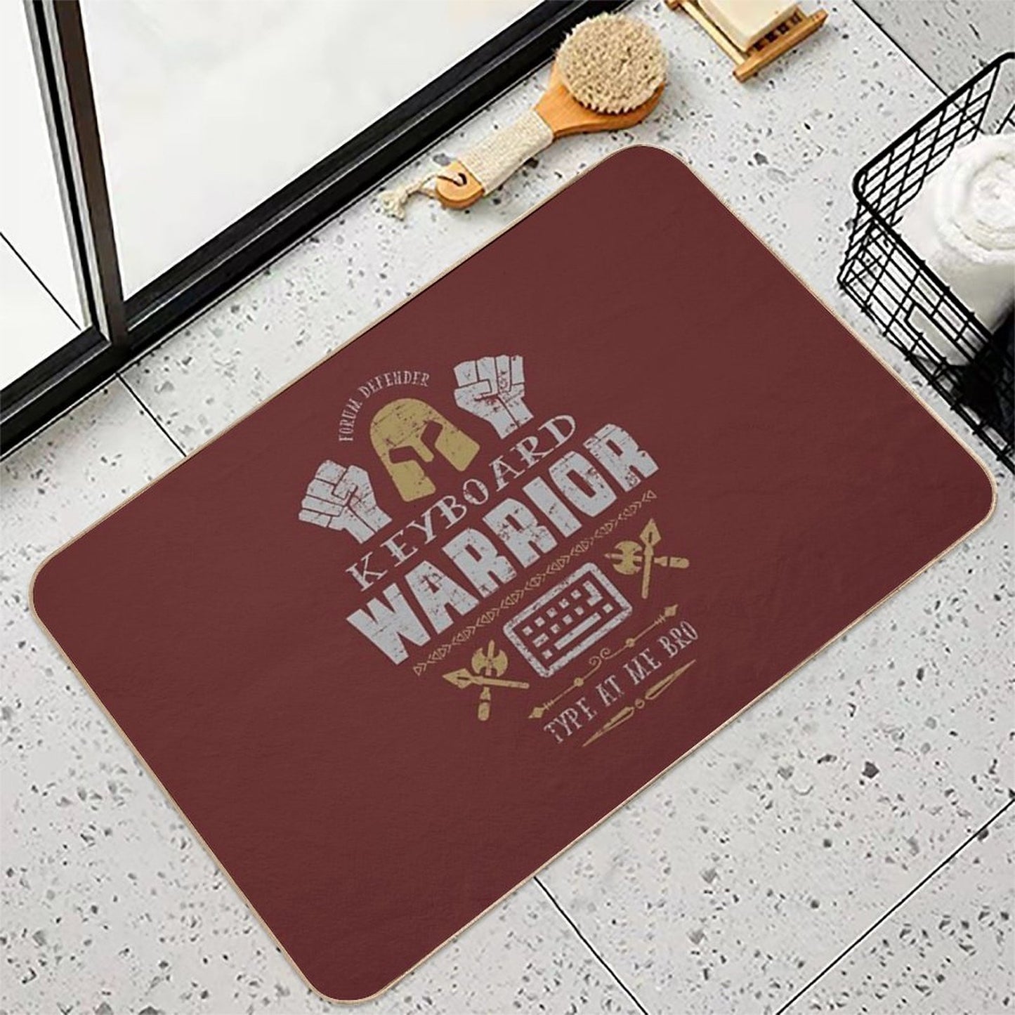 Keyboard Warrior  Repositionable Bath Mat