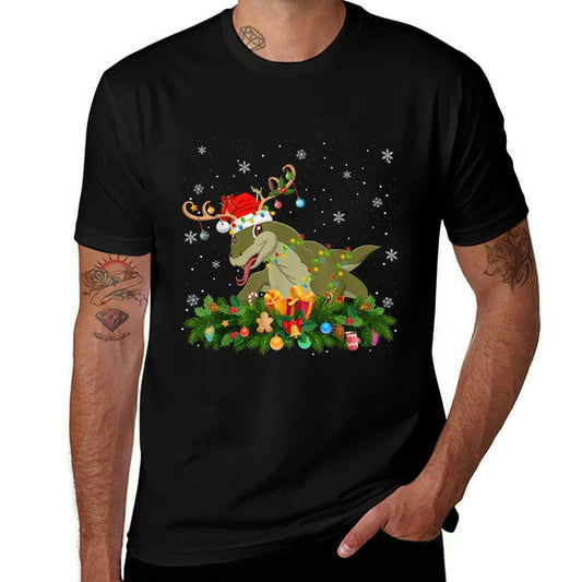 Komodo Dragon Christmas Lights Reindeer Santa Adult  Kids  Rolled Sleeves T-Shirt