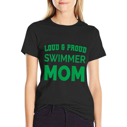 Womens Proud Freestyle Swim Mom Sport Design Gift Dark Green  Moisture-wicking T-Shirt