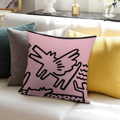 Colorful People Pop Art Soft Luxury Feel Throw Pillow