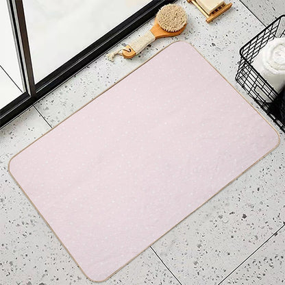 Pink And White Stars  Eco-Friendly Bath Mat