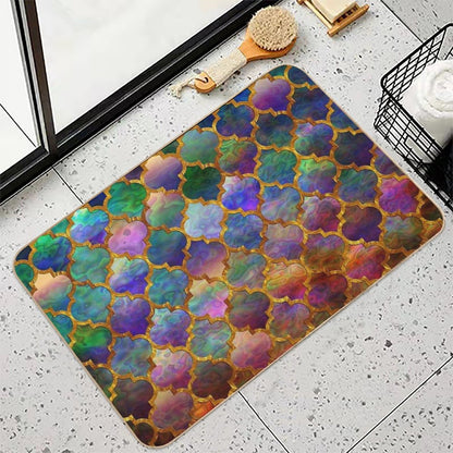 Arabic Moroccan Mosaic Pattern  Absorbent Bath Mat