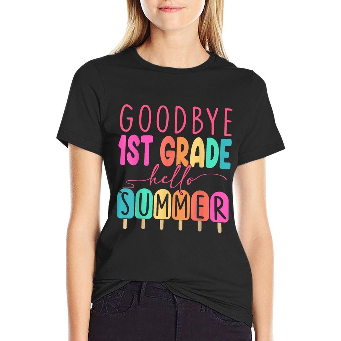 Goodbye 1st Grade Hello Summer 2025 First Grade Graduate Comfortable T-Shirt