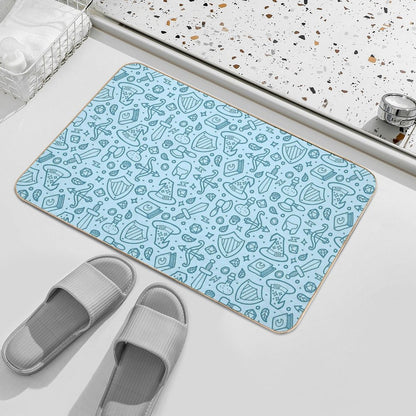 Magical Epic Loot Pattern Light Blue  Rapid-Drying Bath Mat