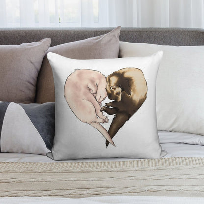 Ferret Love Soft High-Density Material Throw Pillow