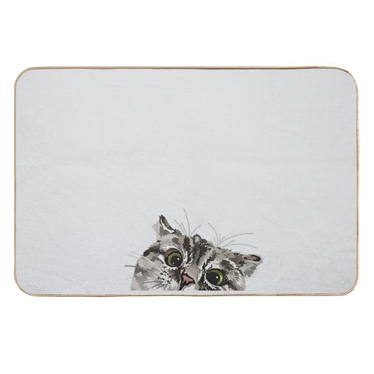 Peeking Tabby  Slip-Resistant Bath Mat