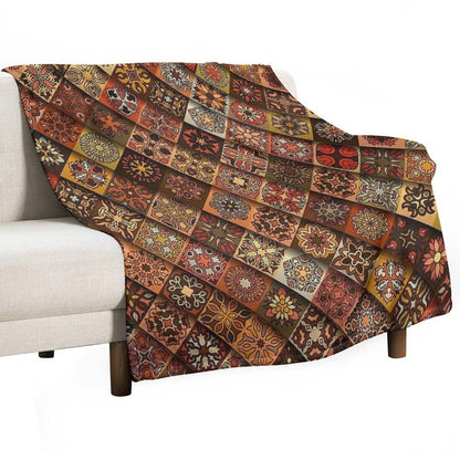 Boho Aesthetic #11 Bohemian Pattern Illustration Premium Design Comfort Throw Blanket