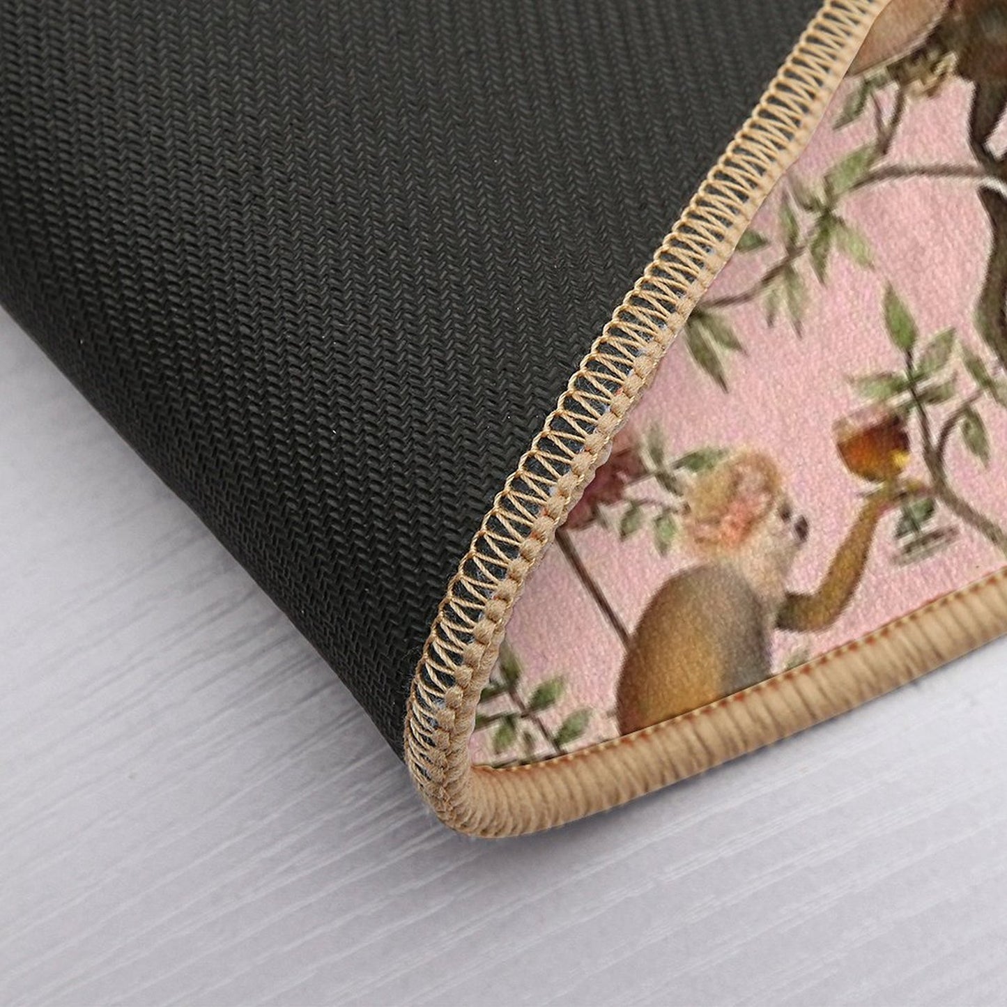 Copy of Vintage Chinoiserie Monkeys Botanical Garden Pink Nightgarden  Dirt-Trapping Bath Mat