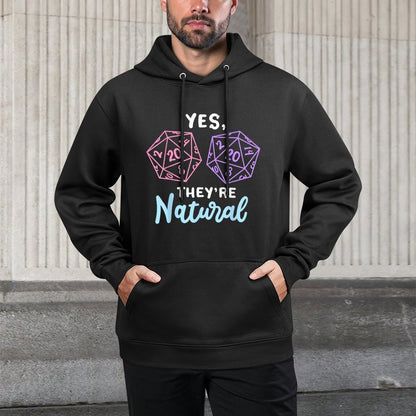 Yes Theyre Natural 20 D20 Dice Funny RPG Gamer Machine Washable Hoodie