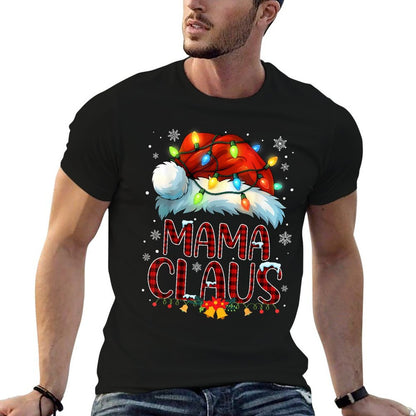 Christmas Hat Lights Pajama Mama Claus Family Matching  Classic T-Shirt