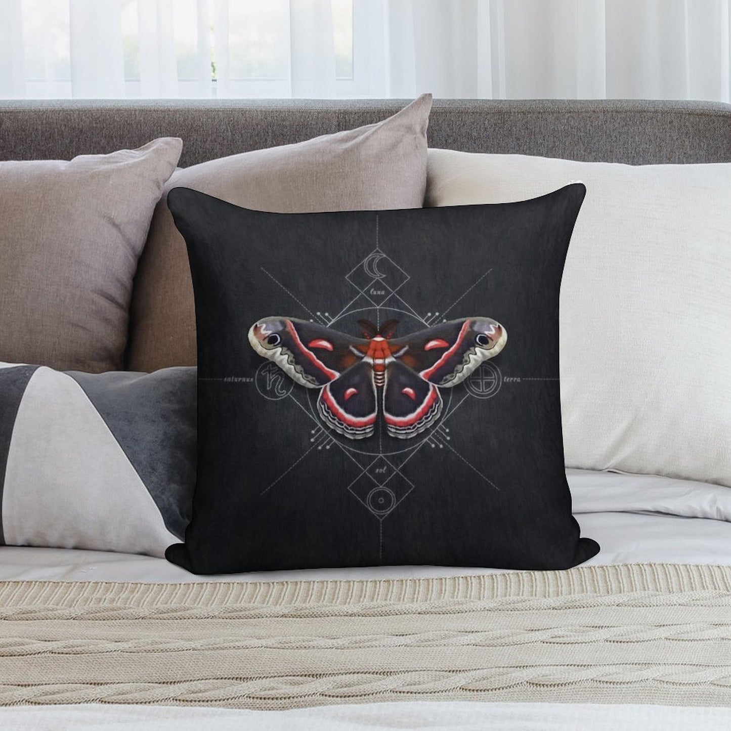 Cecropia Moth Soft Anti-Pilling Throw Pillow