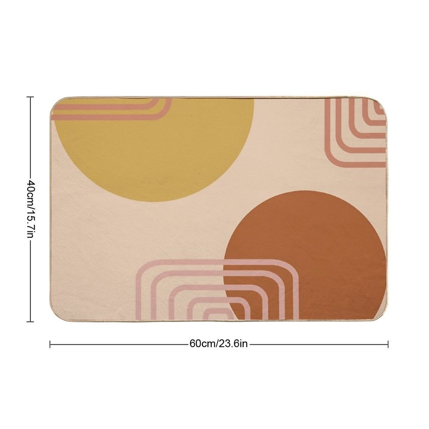 Mid Century Modern Shapes And Lines in Desert Terracotta And Mustard Yellow  Multi-Purpose Bath Mat