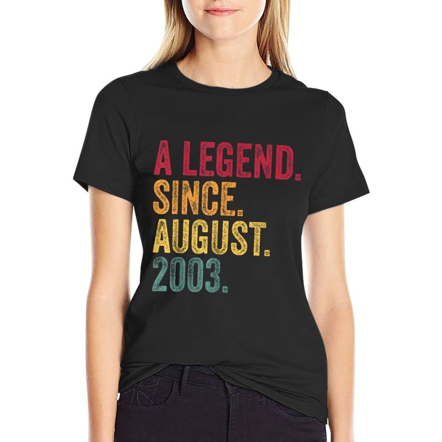 Born In August 2003 21st Birthday  Fade-proof Color T-Shirt