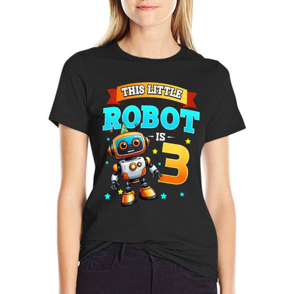 Kids Robot Birthday Party This Little Robot Is 3 Years Old Boy  Affordable Price T-Shirt